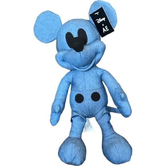Denim Disney AE Special Edition Mickey Mouse Denim Plush Toy 12" - Picture 1 of 7